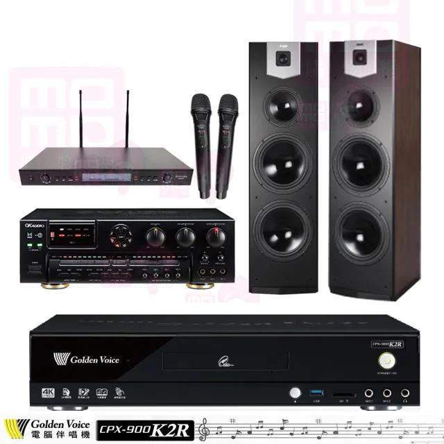 【金嗓】CPX-900 K2R+AK-7+SR-889PRO+SUGAR SK-800V(4TB點歌機+擴大機+無線麥克風+卡拉OK喇叭)
