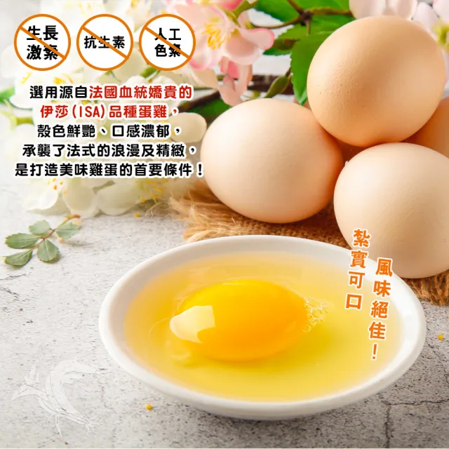 【禾鴻x鈞安牧場】專利配方鎂力機能蛋(土雞蛋8顆x3盒x3箱 共72顆)