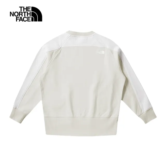 【The North Face 官方旗艦】北面UE女款白色舒適保暖大口袋長袖大學T｜83QB151