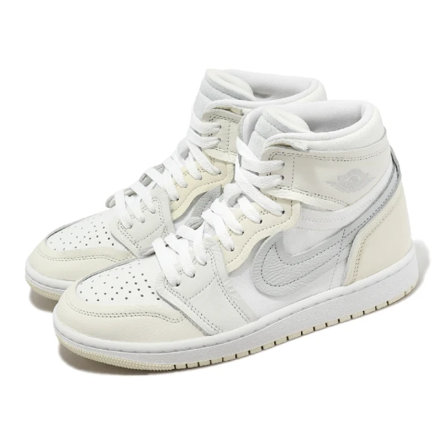 NIKE 耐吉 休閒鞋 Wmns Air Jordan 1 MM High 女鞋 米白 灰 高筒 AJ1 皮革 經典(FB9891-100)