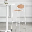 【AT HOME】三入組白色塑料藤吧台椅/餐椅/休閒椅 現代簡約(中悅)