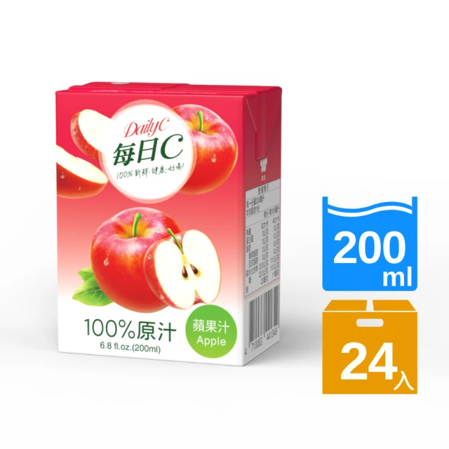 【每日C】100%蘋果汁(200ml*24入/箱)