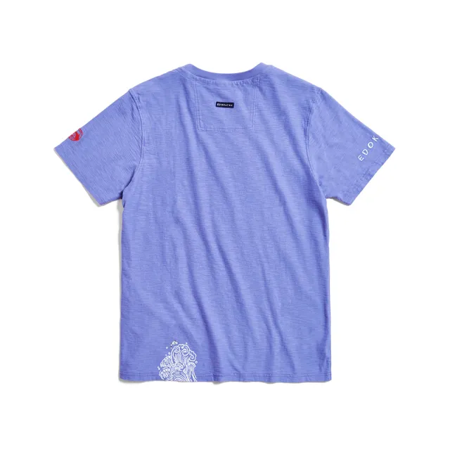 【EDWIN】江戶勝 男裝 海浪鯉魚短袖T恤(灰紫色)