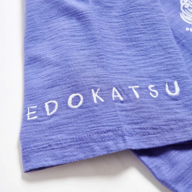 【EDWIN】江戶勝 女裝 海浪鯉魚短袖T恤(灰紫色)