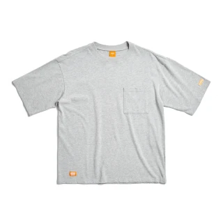 【EDWIN】男裝 橘標 大寬版口袋短袖T恤(銀灰色)