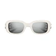 【Balenciaga 巴黎世家】銀色LOGO膠框太陽眼鏡(BB0310SK-003 雙B LOGO)