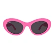 【Balenciaga 巴黎世家】貓眼膠框太陽眼鏡(BB0294SK-004 雙B LOGO)