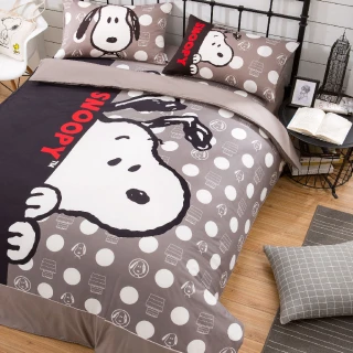 【Austin Home 奧斯汀寢飾】SNOOPY史努比雙人兩用被床包四件組/無異纖精梳美國棉/陪伴系列(雙人 5x6.2)