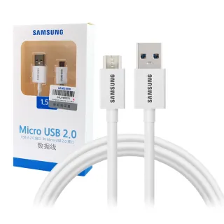 【Samsung 三星】拆封新品 原廠 Micro USB 充電傳輸線 白色 加長版_1.5M(盒裝)