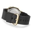 【CASIO 卡西歐】G-SHOCK 時尚經典方形金屬錶殼電子錶-黑金(GM-5600G-9 情侶錶)