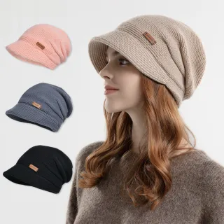 【midou】時尚百搭超保暖內絨針織毛線帽(絨毛針織毛帽 保暖毛帽 針織毛線帽 絨毛毛線帽)