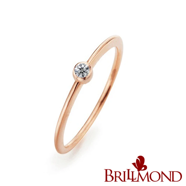 BRILLMOND JEWELRY 輕珠寶18K金雅緻圓鑽戒(18K金台 天然真鑽)