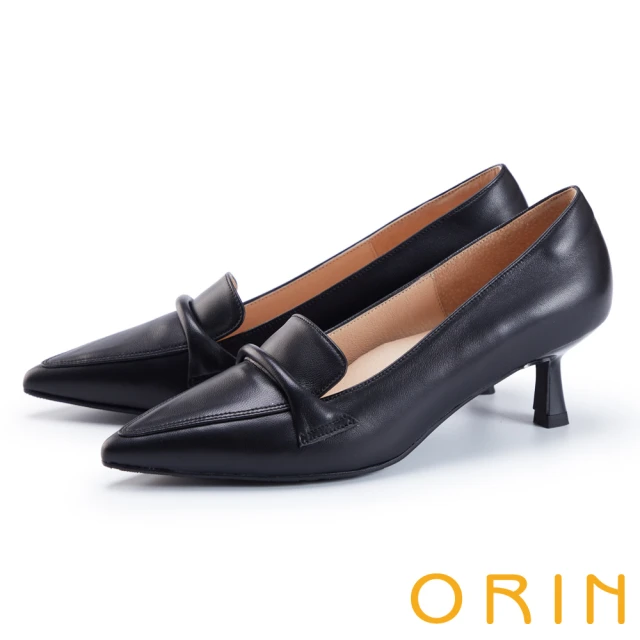 ORIN 方釦鑽飾絲綢牛皮高跟鞋(紅色)好評推薦