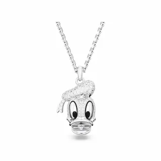 【SWAROVSKI 官方直營】Disney Donald Duck 鏈墜 白色 鍍白金色 交換禮物(Disney 100)