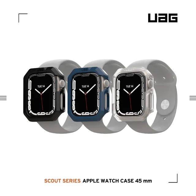 【UAG】Apple Watch 45mm 耐衝擊保護殼-透明(UAG)