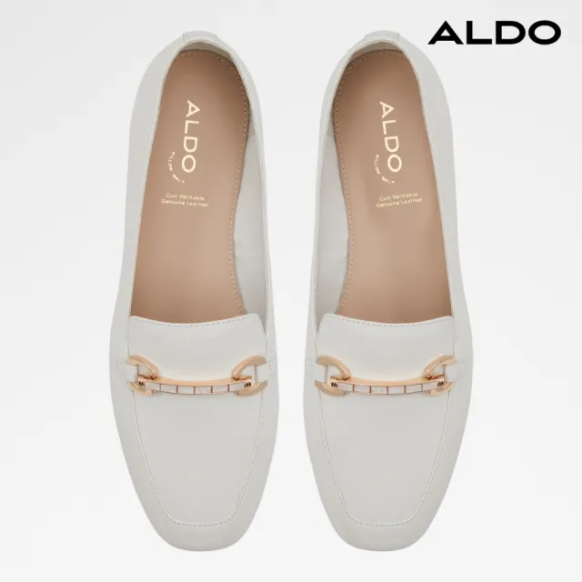 【ALDO】SYMPOSIA-質感飾釦皮革樂福鞋-女鞋(白色)