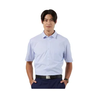 【Blue River 藍河】男裝 水藍色短袖襯衫-條紋風采(日本設計 舒適穿搭)