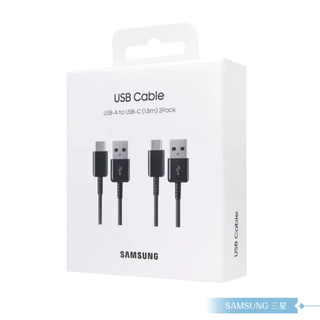 【Samsung 三星】原廠盒裝DG930 Type C傳輸線2Pack 1.5m /黑(for Z Fold7 Flip7)