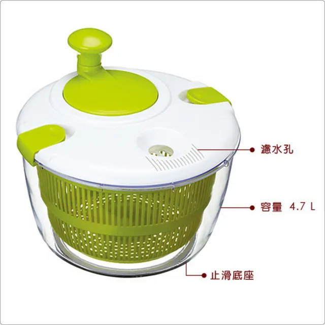 【KitchenCraft】英國 蔬菜脫水器 白綠 / 蔬菜香草脫水器 瀝水籃瀝水盆