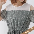 【betty’s 貝蒂思】小碎花露肩長洋裝(墨綠色)