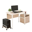 【DFhouse】頂楓90公分電腦辦公桌+主機架+活動櫃-白楓木色