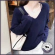 【Roush】現貨 女生韓系慵懶風V領針織衫(5007)