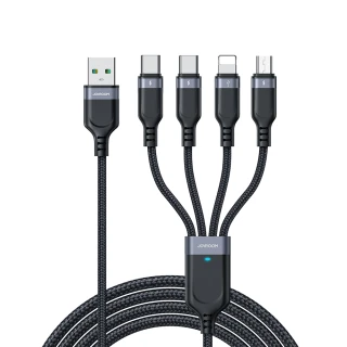 【Joyroom】倍途系列 USB-A to Type-Cx2+Lightning+Micro 一拖四快充傳輸線 1.2M(一種線滿足所有充電需求)