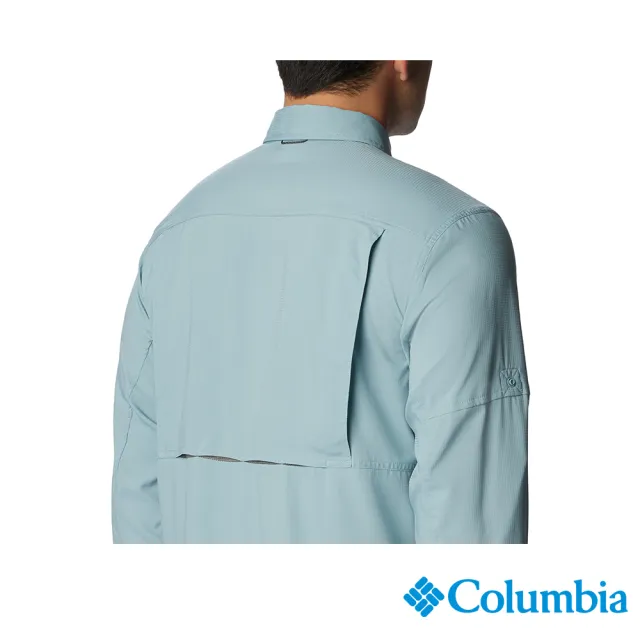 【Columbia 哥倫比亞 官方旗艦】男款-Silver Ridge™全新超防曬UPF50快排長袖襯衫-湖水藍(UAM16830AQ/HF)