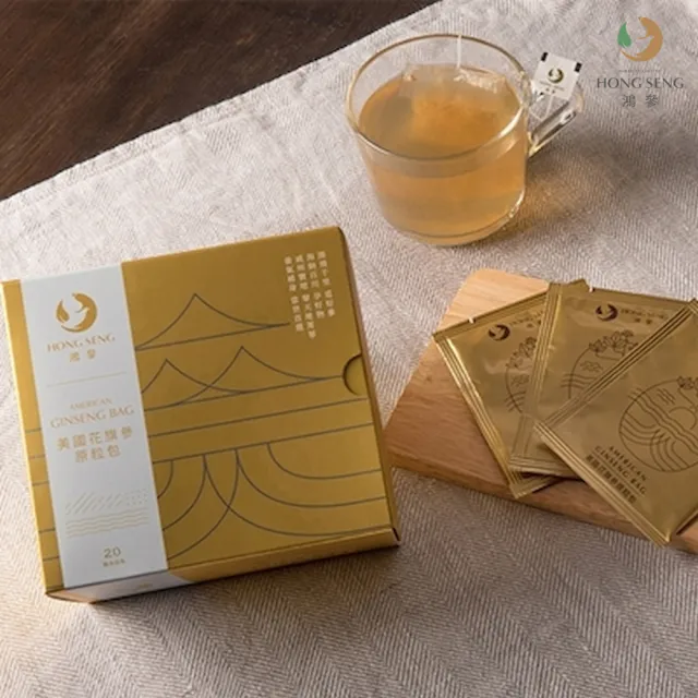【鴻參】花旗蔘原粒茶包 x 1盒(2g x 20包/盒 人蔘茶 花旗蔘茶)