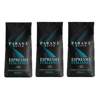【PARANA  義大利金牌咖啡】低因濃縮咖啡豆1公斤x3袋(組合優惠、義大利國家認證、傳承貴族品味)