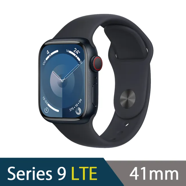 犀牛盾錶殼組【Apple 蘋果】Apple Watch S9 LTE 41mm(鋁金屬錶殼搭配運動型錶帶)