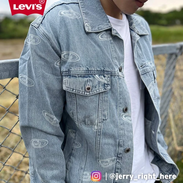 【LEVIS 官方旗艦】Silver Tab銀標系列 男 街頭牛仔外套/LOGO印花/精工淺藍色水洗 人氣新品 A6786-0005