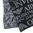 【EMPORIO ARMANI】雙面灰黑品牌織紋圍巾(黑灰色)