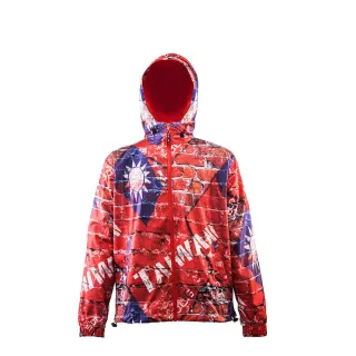 【SOLIS】台灣國旗系列連帽風衣外套 防潑水風衣外套(台灣國旗)