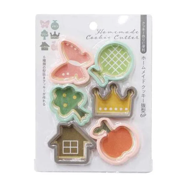 【寶盒百貨】2組自製餅乾模具 六款裝 彩色塑料餅乾模 壓花模具(造型餅乾壓模 翻糖餅乾模)