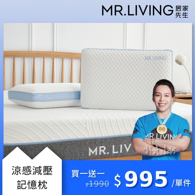 MR. LIVING 居家先生 涼感減壓記憶枕-60*40*14cm(透氣涼感 雙面設計 可拆洗)