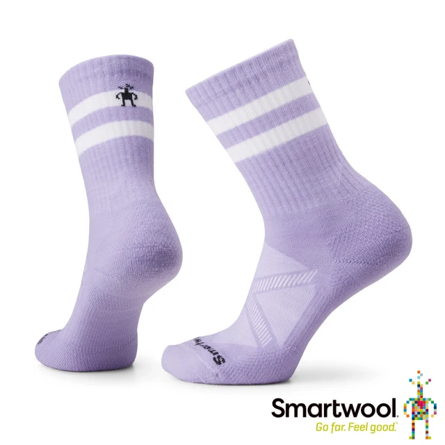 SmartWool 局部輕量減震條紋運動中長襪(紫色)