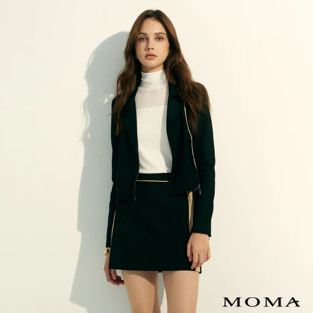 MOMA 英式貴族花紗西裝領外套(卡其色)評價推薦