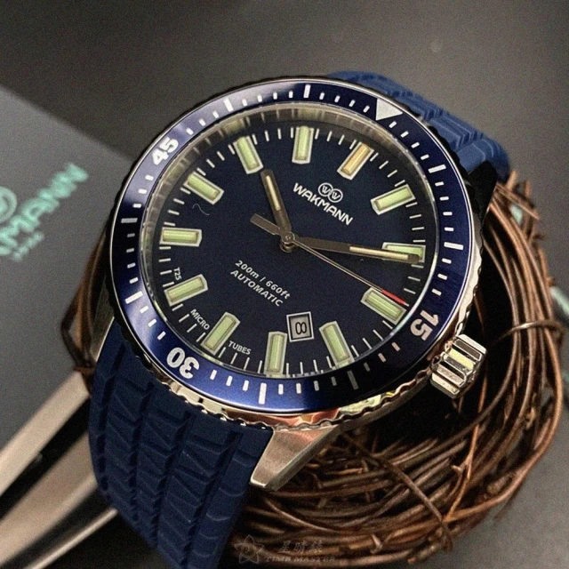WAKMANN手錶型號WA00030(寶藍色錶面寶藍錶殼寶藍矽膠錶帶款)