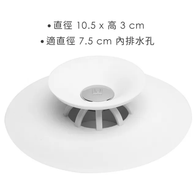 【UMBRA】加拿大 按壓式矽膠水槽濾網 雲朵白10.5cm  / 出水口 排水孔 過濾網