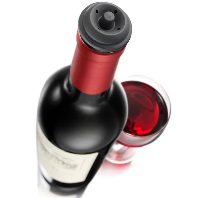 【VACU VIN】荷蘭 抽真空酒瓶塞10入 黑 / 紅酒塞 真空瓶塞 保鮮瓶塞 葡萄酒塞