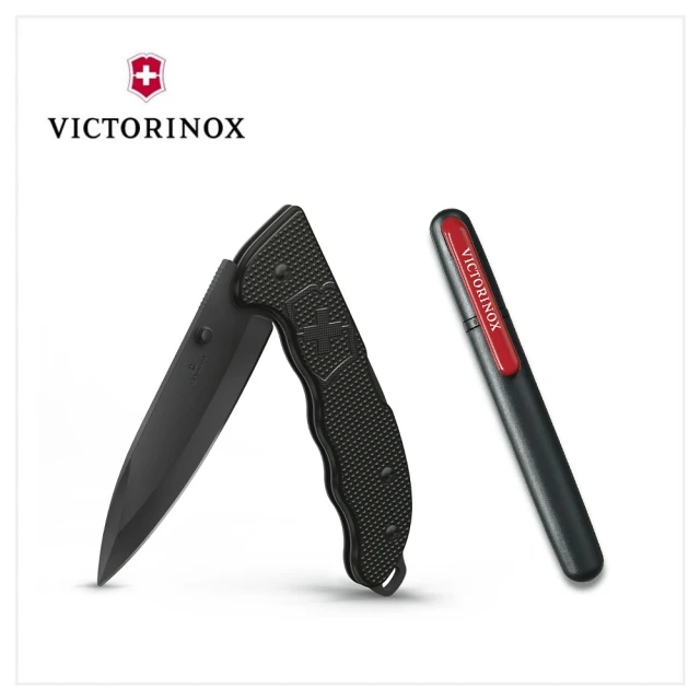 VICTORINOX 瑞士維氏VICTORINOX 瑞士維氏 折疊式獵刀/極黑+磨刀棒 組合(0.9415.DS23+4.3323)