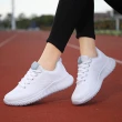 【SPRING】輕量運動鞋 透氣運動鞋/經典百搭純色飛織超輕量透氣休閒運動鞋(白)