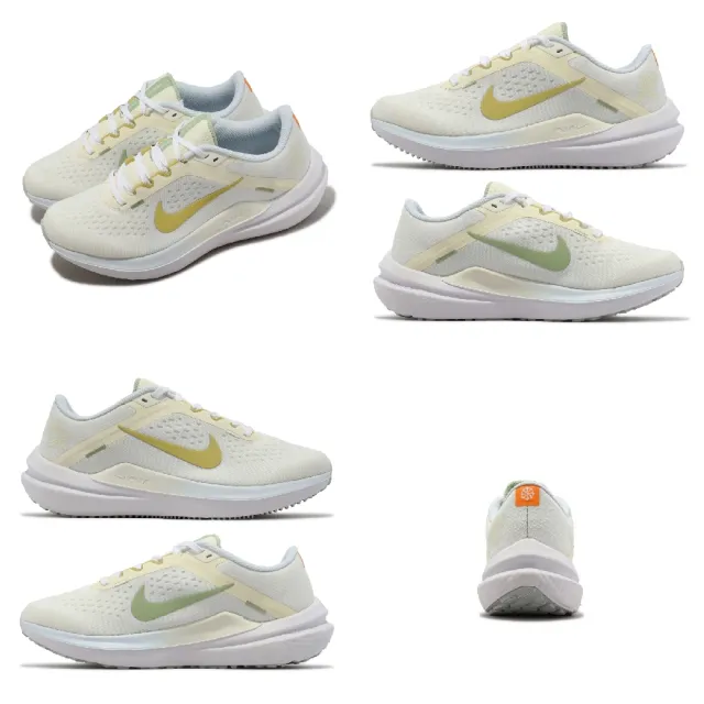 【NIKE 耐吉】慢跑鞋 Wmns Air Winflo 10 女鞋 男鞋 米白 綠 黃 緩震 運動鞋(FV3636-171)