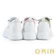 【ORIN】牛皮燙鑽免綁帶厚底休閒鞋(白色)