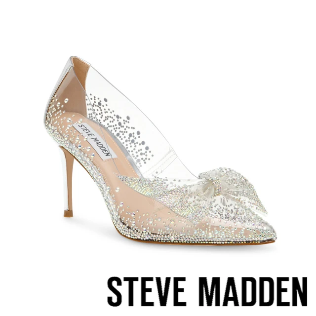 STEVE MADDEN LUSCIOUS-R 透明鑽面蝴蝶結高跟鞋(透明)