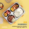 【Quasi】賞味304不鏽鋼分隔隔熱餐盒附碗筷匙_2件組(粉x1+藍x1)