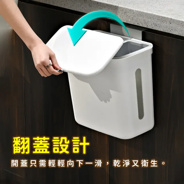【ibuy+ 愛敗家】乾溼分離壁掛垃圾桶(廚餘垃圾桶 廚房垃圾桶 壁掛垃圾桶 廚餘桶 分類垃圾桶 垃圾桶)