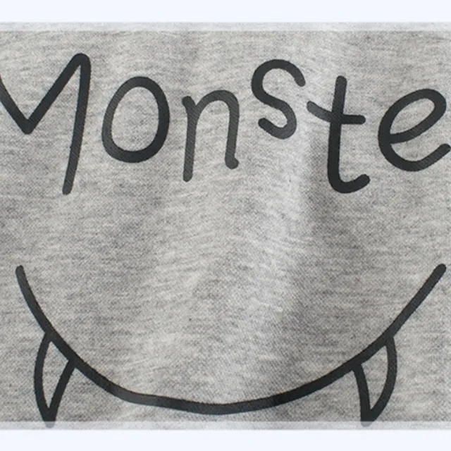 【橘魔法】monster怪獸嘴巴棉絨長袖上衣(衛衣 男童 童裝 兒童 上衣 保暖)