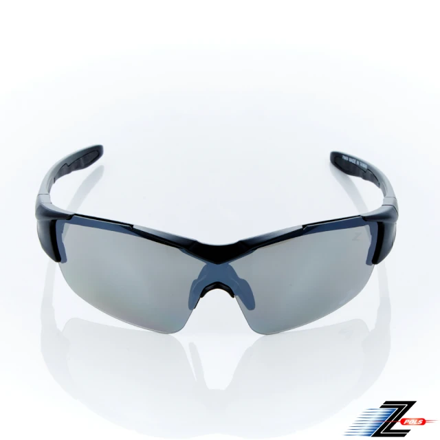 Z-POLSZ-POLS 新一代消光黑框 鼻墊可調全新設計 一片式電鍍鏡面PC抗UV400運動太陽眼鏡(帥氣設計)